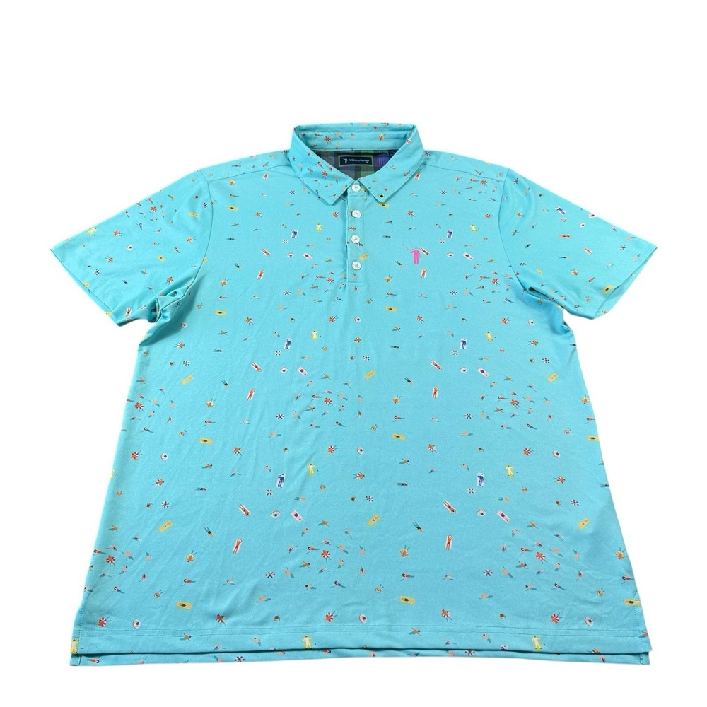 William Murray Beach Floaties Performance Men's Golf Polo Shirt Size Large